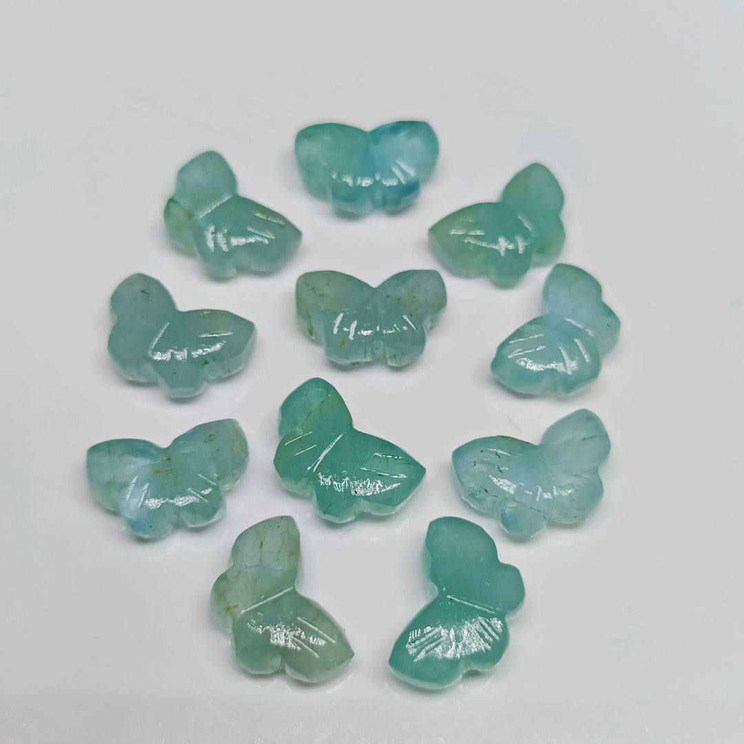 Amazing Aquamarine Butterfly Shape Carving Beads, Aquamarine Carved Gemstone Briolette's , Natural Gemstone For Jewelry Making Charms12X7mm