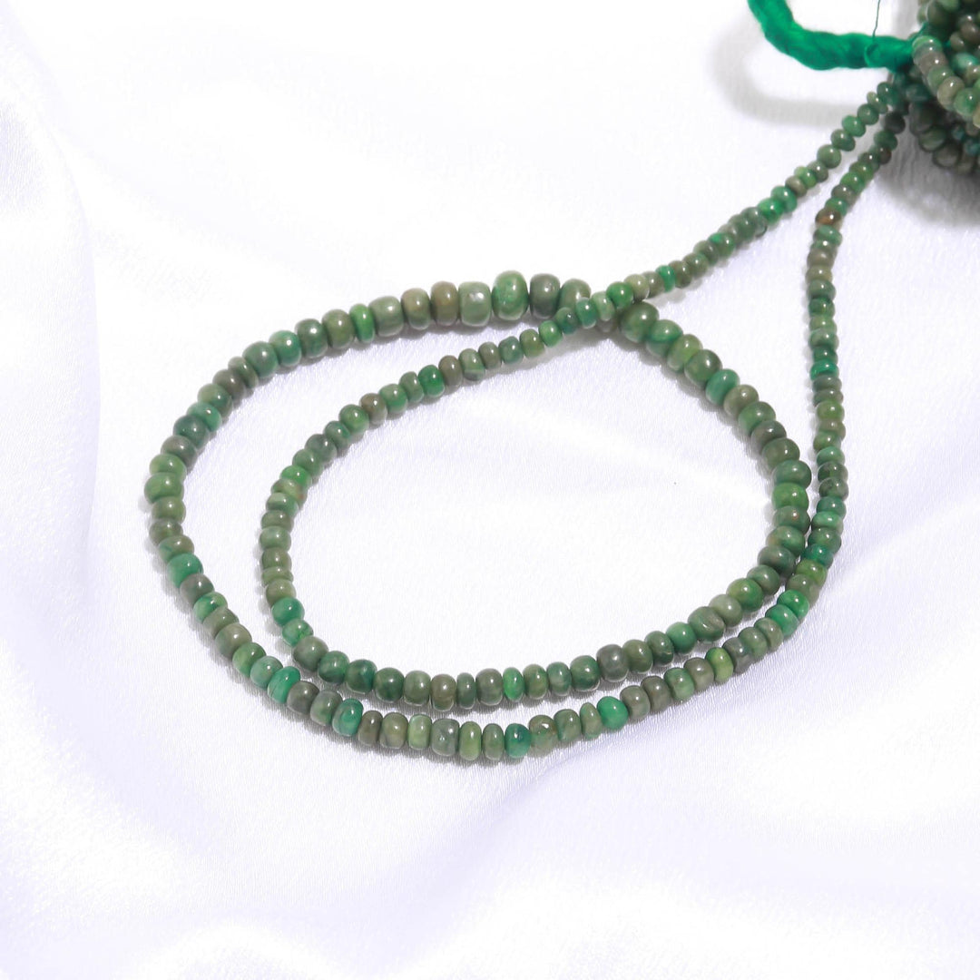 Beryl Emerald Rondelle Beads, AAA Beryl Emerald Smooth Beads for Jewelry Making, Dyed Emerald Beads, Plain Beads, 3-4 MM