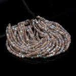 Load image into Gallery viewer, Flashy Labradorite Rondelle Beads, Natural Blue Fire Labradorite Smooth Beads, 4 MM Black Rainbow Beads, Wholesale Jewelry Making Beads