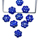Load image into Gallery viewer, Natural Lapis Lazuli Flower Shape Carved Gemstone, Blue Flower Shape Carving, Carved Gemstone For Jewlery 12 mm, Craft Making Flower Charm