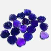 2,5,6,7,8,9,10 Pcs Natural Purple Amethyst Heart Shape Carving, Hand Carved Gemstone, Heart Shape Gemstone, Carved Gemstone, 10 mm
