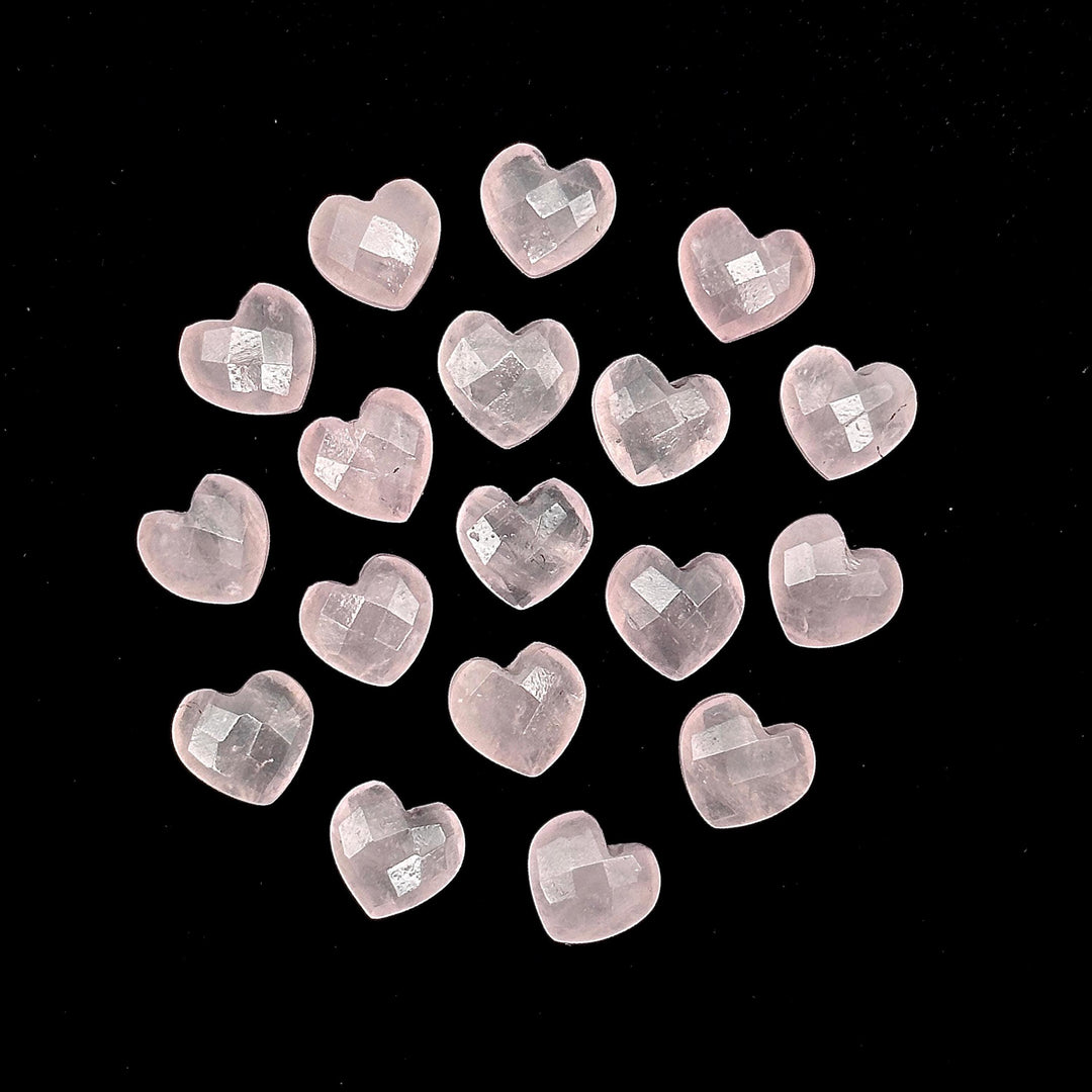 Faceted Rose Quartz Heart Beads: 8mm Gemstone Charms
