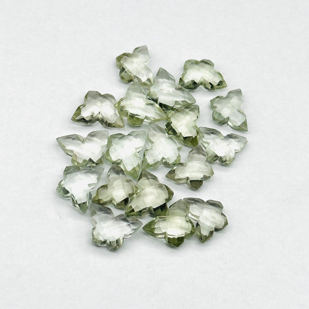 Natural Green Amethyst Butterfly Shape Gemstone Beads, Loose Faceted Gemstone Carving, Amethyst Jewelry Making Wholesale Beads, 14x10 MM