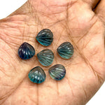 Load image into Gallery viewer, Natural Green Fluorite Seashell Shape Beads, AAA Fluorite Shell Briolette's, Shell Carving Gemstones For Jewelry 12 mm, Shell Charms Beads