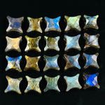 Load image into Gallery viewer, Flashy Labradorite Ninja Star Shape Carving Beads, Fancy Star Shape Gemstone Beads, 11X15 MM Jewelry Making Star Shape Briolettes Beads