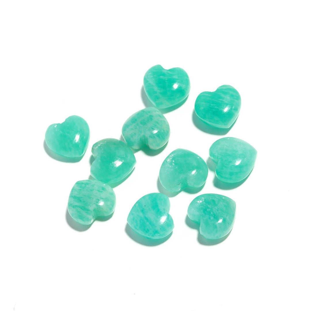 Natural Amazonite Heart Shape Briolette's, Green Amazonite Smooth Heart Shape Beads, AAA Hand Carved Charm for Jewelry Making 12 MM