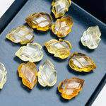 Load image into Gallery viewer, Natural Citrine Leaves Shape Carving Gemstone Beads, 9X13 MM Leaves Shape Loose Briolette's, Summer Leafs Beads, Wholesale Carving Beads
