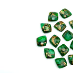 Load image into Gallery viewer, Mohave Green Copper Turquoise Leaf Shape Beads, Turquoise Faceted Leaf Briolette's, Jewelry Making Green Leaves  10X12 mm, Carving Beads
