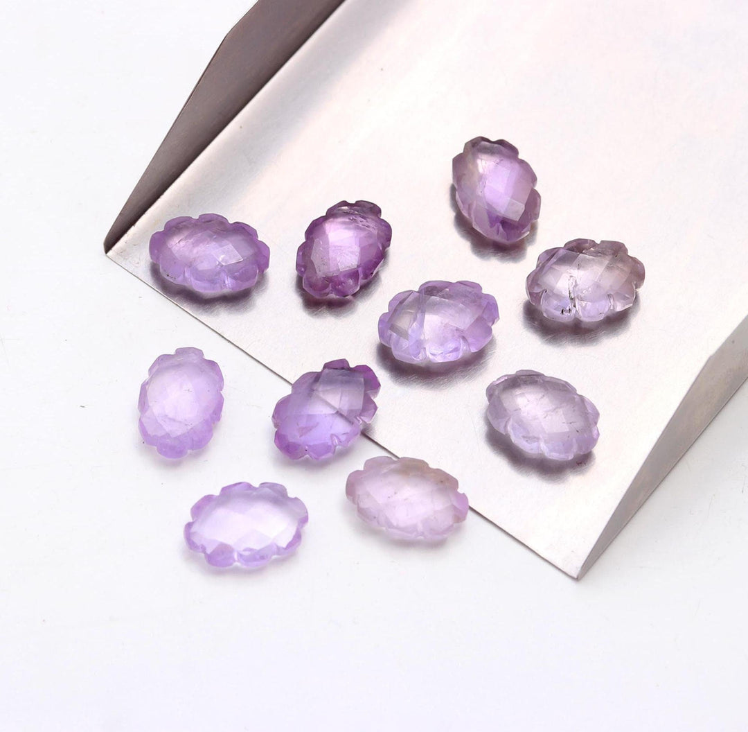 Pink Amethyst Clouds Shape Beads, Natural Amethyst Faceted Cloud Beads, Carved Amethyst Cloud Charms, 12 MM, Loose Pink Carved Briolettes