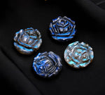 Load image into Gallery viewer, Natural Labradorite Rose Flower Shape Stones, Flashy Labradorite Hand Carved Flowers for Jewelry Making, Loose Charms, 20 MM