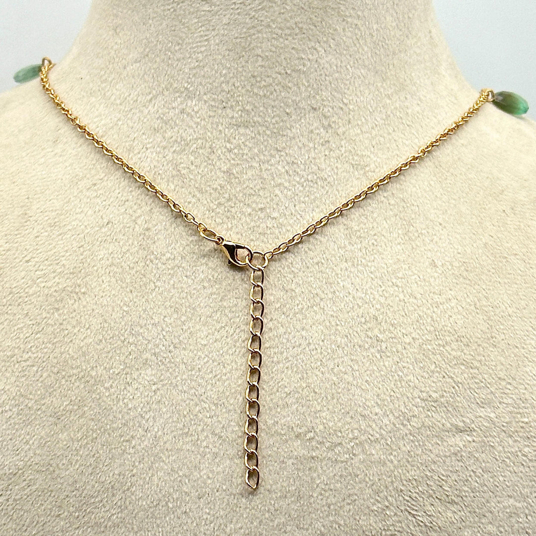 AAA+ Natural Labradorite Pear Shape Beads Necklace, Drop Chain Necklace, Pear Gemstone Necklace, Faceted Pear Chain Necklace For Women's
