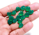 Load image into Gallery viewer, Green Onyx Heart Shape Beads, Natural Green Onyx Heart Shape Charms, Mini Plain Heart Briolette's for Jewelry Making, 10 MM Green Charms
