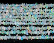 White Ethiopian Opal Uncut Chips Shape Beads, Natural Ethiopian Opal Uncut Beads Strand, Flashy Welo Opal Uncut Uneven Shape Beads, 16' Inch