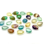 Load image into Gallery viewer, Rainbow Fluorite Faceted Pear Shape Beads, AAA+ Quality Teardrop Bead, 9X12 MM Colorful Briolette Beads, Matched Pairs, Jewelry Making Beads
