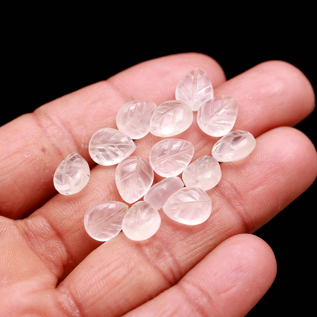 Rose Quartz Leaf Shape Briolette's, Natural Rose Quartz Leaf Shape Beads, Wholesale Loose Leaves Charms for Jewelry Making, 10 MM