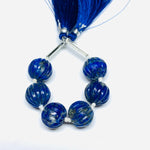 Load image into Gallery viewer, 1,2,3,4,5 pcs 100% Natural Lapis Lazuli Carved Melon Shape Beads Strand, Melon Shape Gemstone, Gemstone For Jewellery, 12 mm