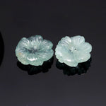Load image into Gallery viewer, Natural Aquamarine Overlapped Flower Shape Stone, Hand Carved Aquamarine Flower Gemstone for Jewelry Making, 20 MM Crystal Gifts