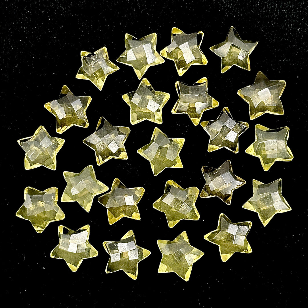 Natural Lemon Quartz Star Shape Briolettes, AAA Clear Quartz Faceted Star Beads, Wholesale Loose Beads for Jewelry, 12 MM, Star Crystals