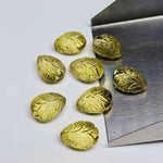 Load image into Gallery viewer, 2,3,4,5,6 pcs 100% Natural Lemon Quartz Fancy Shape Carved Gemstone, Fancy Shape Carving, Carved Gemstone For Jewellery 12 mm