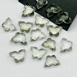Load image into Gallery viewer, Natural Green Amethyst Butterfly Shape Gemstone Beads, Loose Faceted Gemstone Carving, Amethyst Jewelry Making Wholesale Beads, 14x10 MM