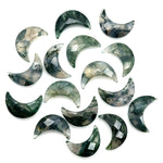 Load image into Gallery viewer, Natural Moss Agate Moon Shape Briolettes, AAA Moss Agate Moon Shape Beads, Tree Agate Moon Charms, Faceted Moon Shape Gemstone, 17 MM