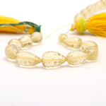 Load image into Gallery viewer, Natural Lemon Quartz Drop Shape Briolettes Beads, Faceted Drop Beads, Football Cutting Teardrop Beads for Jewelry Making, 11-13 MM