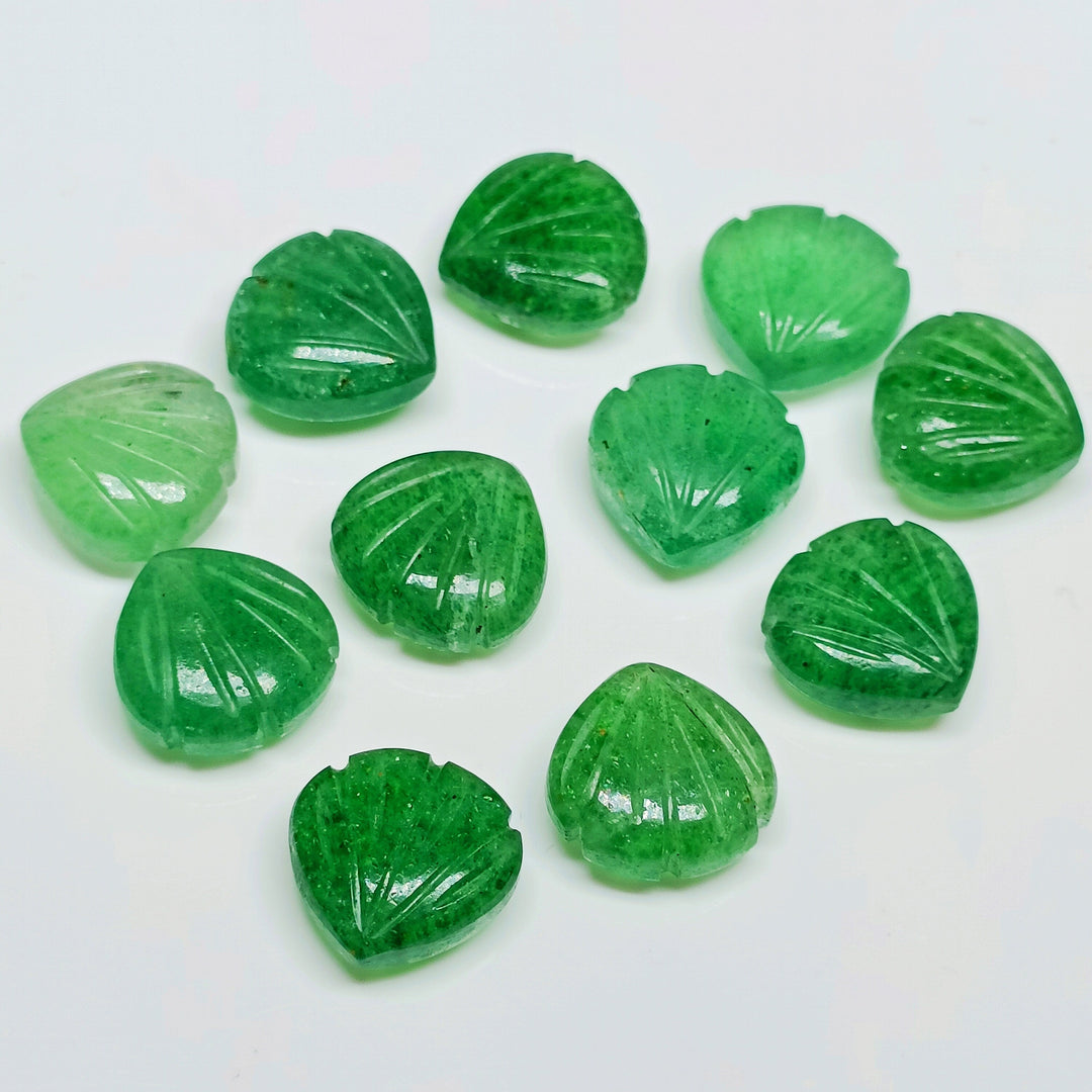 Natural Green Strawberry Shell Shape Beads, 12 MM Hand Carved Sea Shell Beads For Jewelry Making, Shell Gemstone Charms, Green Shell Charms