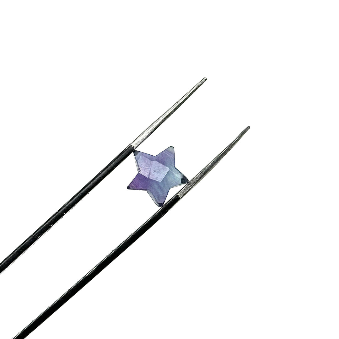 AAA Fluorite Faceted Star Shape Briolettes, Rainbow Fluorite Star Shape Gemstone Beads, Multi Fluorite Star Shape Loose Beads, 10 MM Stars