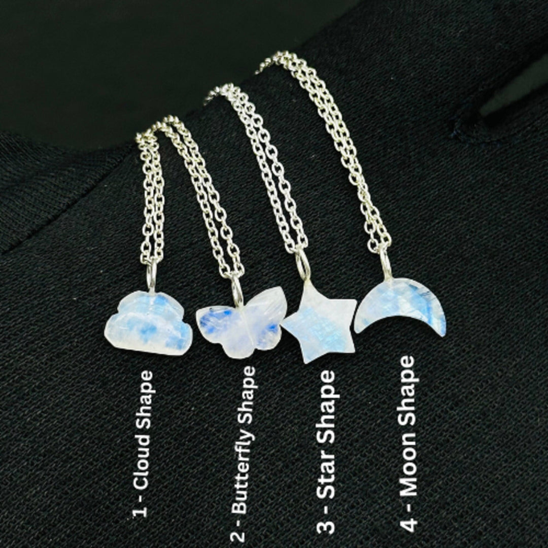 Blue Flashy Rainbow Moonstone Gemstone Necklace, Fancy Fire Gemstone Choker For Girls, Handmade Silver Necklace, Moonstone Jewelry For Gifts