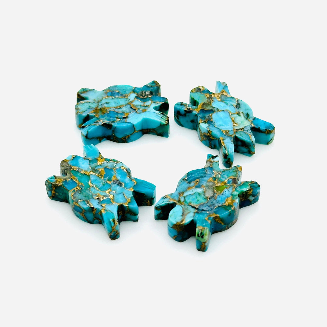 AAA Copper Turquoise Turtle Shape Carving, Blue Turquoise Turtle Shape Gemstone, 16 MM Loose Gemstones, Harmony in Stone, Blue Turtle Charm