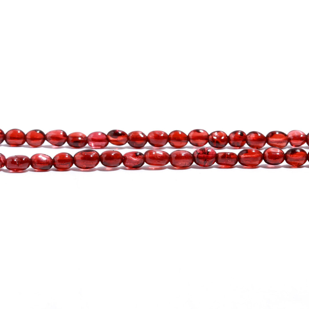 Natural Garnet Oval Shape Beads, AAA Red Garnet Smooth Oval Beads, 4 MM Oval Beads, Wholesale Jewelry Making Beads, 4 Inch Strand