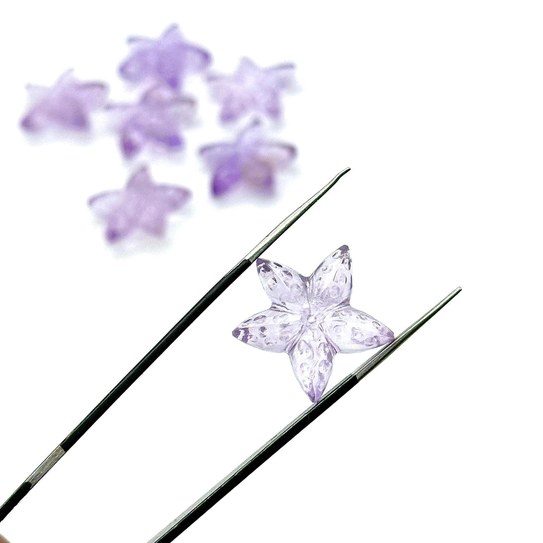 Natural Pink Amethyst Star Fish Shape Structure, AAA Amethyst Fish Shape Carved Gemstones, Star Fish Carvings, Rare Findings Beads, 20 MM