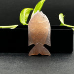 Load image into Gallery viewer, Rare Find Natural Peach Moonstone Handmade Carving Fish ~ Fish Shape Carving Gemstone Hand Carved Fish For Jewelry Only 1 Piece25X15mm