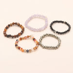 Load image into Gallery viewer, Beaded Stackable Gemstone Rings, Stretchable 2 MM Round Faceted Beads Rings, Elastic Handmade Rings for Women, Promise Ring for Her