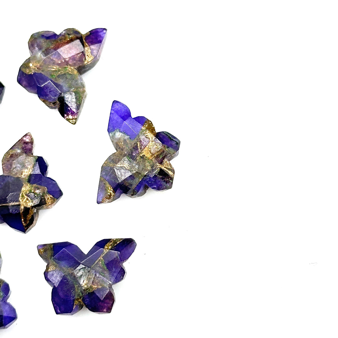 Sparkling Butterflies, Copper Amethyst Butterfly Shape Beads, Faceted Butterfly Gemstone, Purple Amethyst Carving Beads 14x10 MM, Charm Bead