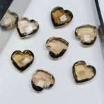 Load image into Gallery viewer, Smoky Quartz Heart Beads: Hand Carved Faceted Briolette, 8mm Gemstone