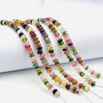 Load image into Gallery viewer, Faceted Watermelon Tourmaline Rondelle Beads: 5-6mm, 4 Inch Strand