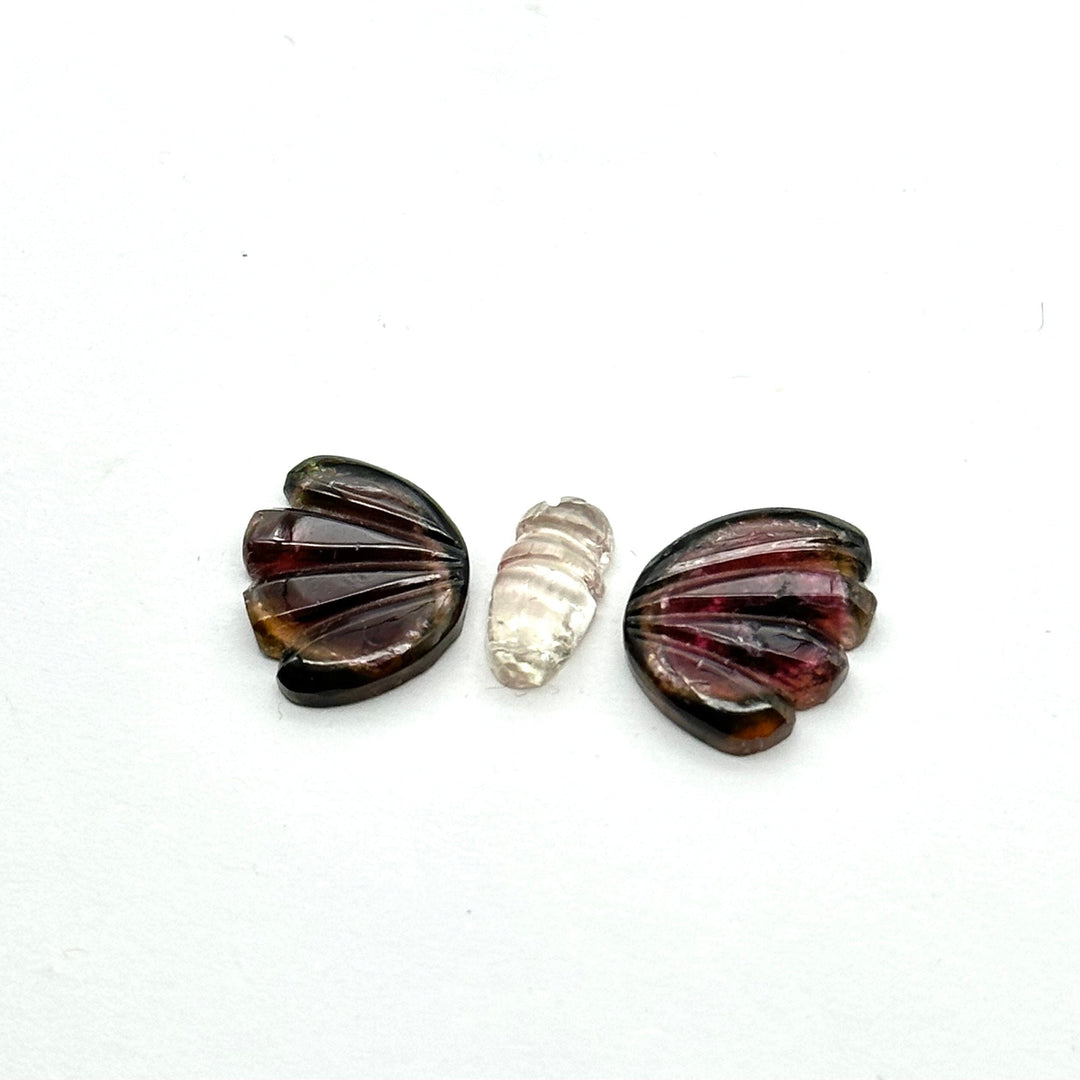 natural tourmaline Butterfly Shape Carving, Hand carved tourmaline Butterfly loose carving, carved butterfly for jewelry Making 25x11mm.