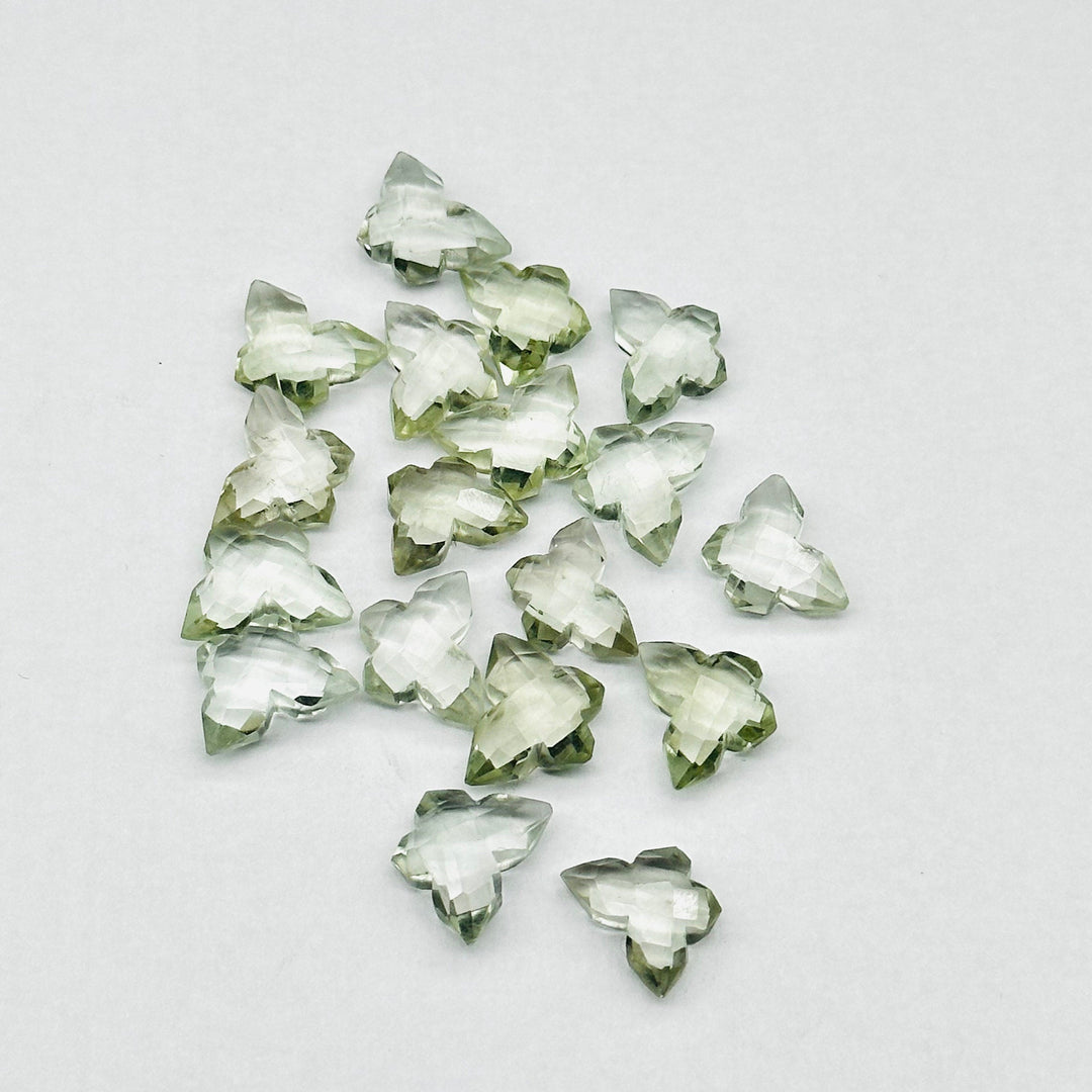 Natural Green Amethyst Butterfly Shape Gemstone Beads, Loose Faceted Gemstone Carving, Amethyst Jewelry Making Wholesale Beads, 14x10 MM