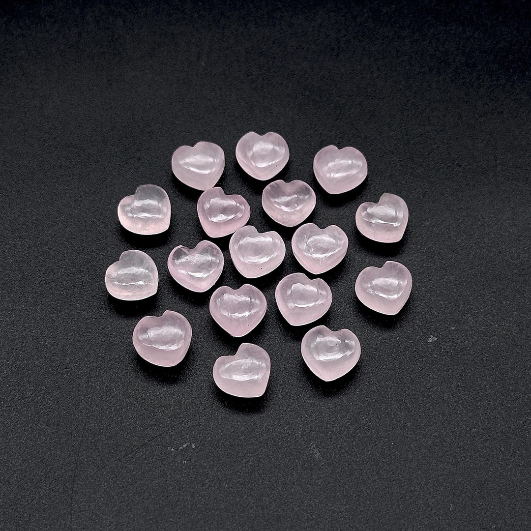 Mini Rose Quartz Heart Shape Beads, Natural Rose Quartz Smooth Heart Beads, Jewelry Making Plain Pink Heart Gemstone Briolette's, 8 MM