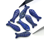 Load image into Gallery viewer, Lapis Lazuli Fish Beads: AAA Blue Briolettes, Carved Gemstone Charms