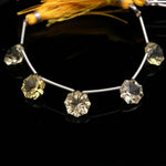Load image into Gallery viewer, Natural Lemon Quartz Faceted Cut Flower Beads, Lemon Quartz Round Cut Beads for Jewelry Making, 10 MM, 5 Pcs