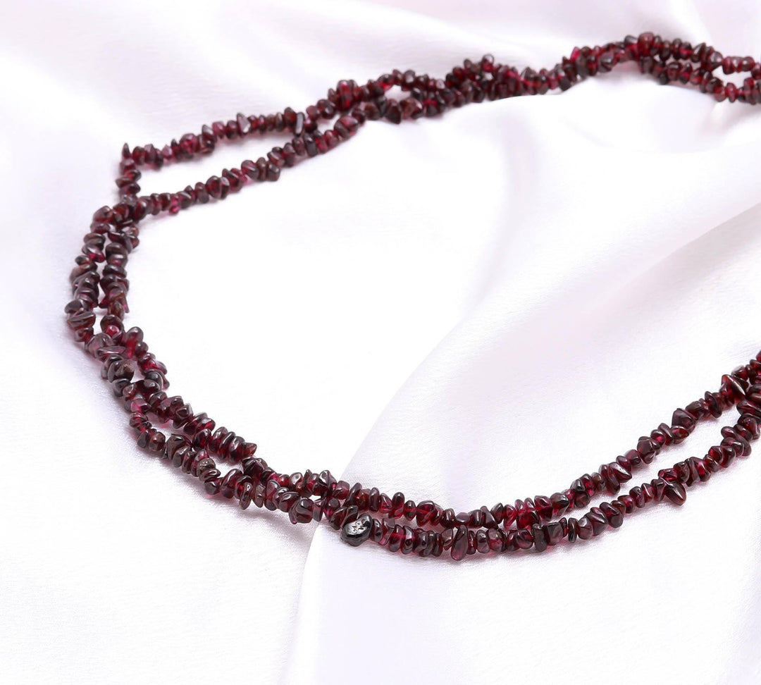 Genuine Garnet Uncut Beads Strand, AAA Garnet Chips Beads for Jewelry Making, 16" Inch Garnet Uncut Chip Beads, Freeform Uncuts
