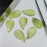Load image into Gallery viewer, Hand Carved Prehnite Gemstone: Fancy Jewelry Making (18X10 mm)