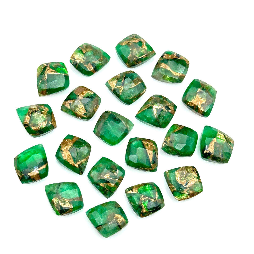 Mohave Green Copper Turquoise Leaf Shape Beads, Turquoise Faceted Leaf Briolette's, Jewelry Making Green Leaves  10X12 mm, Carving Beads