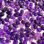 Load image into Gallery viewer, 2,3,4,5,6 Pcs 100% Natural Amethyst Leaf Shape Carving Briolettes , Leaf Shape Carved Gemstone,  Carved Gemstone  For Jewellery 8 - 11 mm