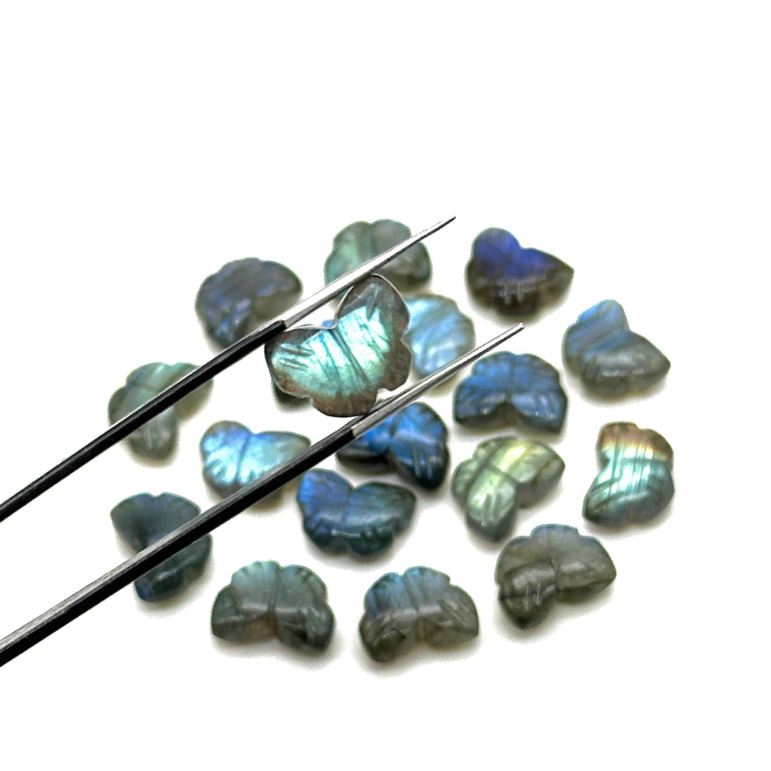 AAA Flashy Labradorite Butterfly Shape Beads, Blue Labradorite Carved Butterfly Briolette, Labradorite Gemstone, 13 MM Loose Wholesale Beads