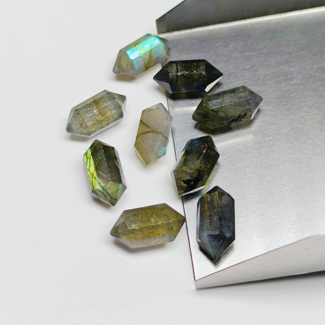 Natural Labradorite Pencil Shape Gemstone, Flashy AAA Labradorite Pointed Pencil Shape Carving, Double Side Point Pencil, 10 MM Beads