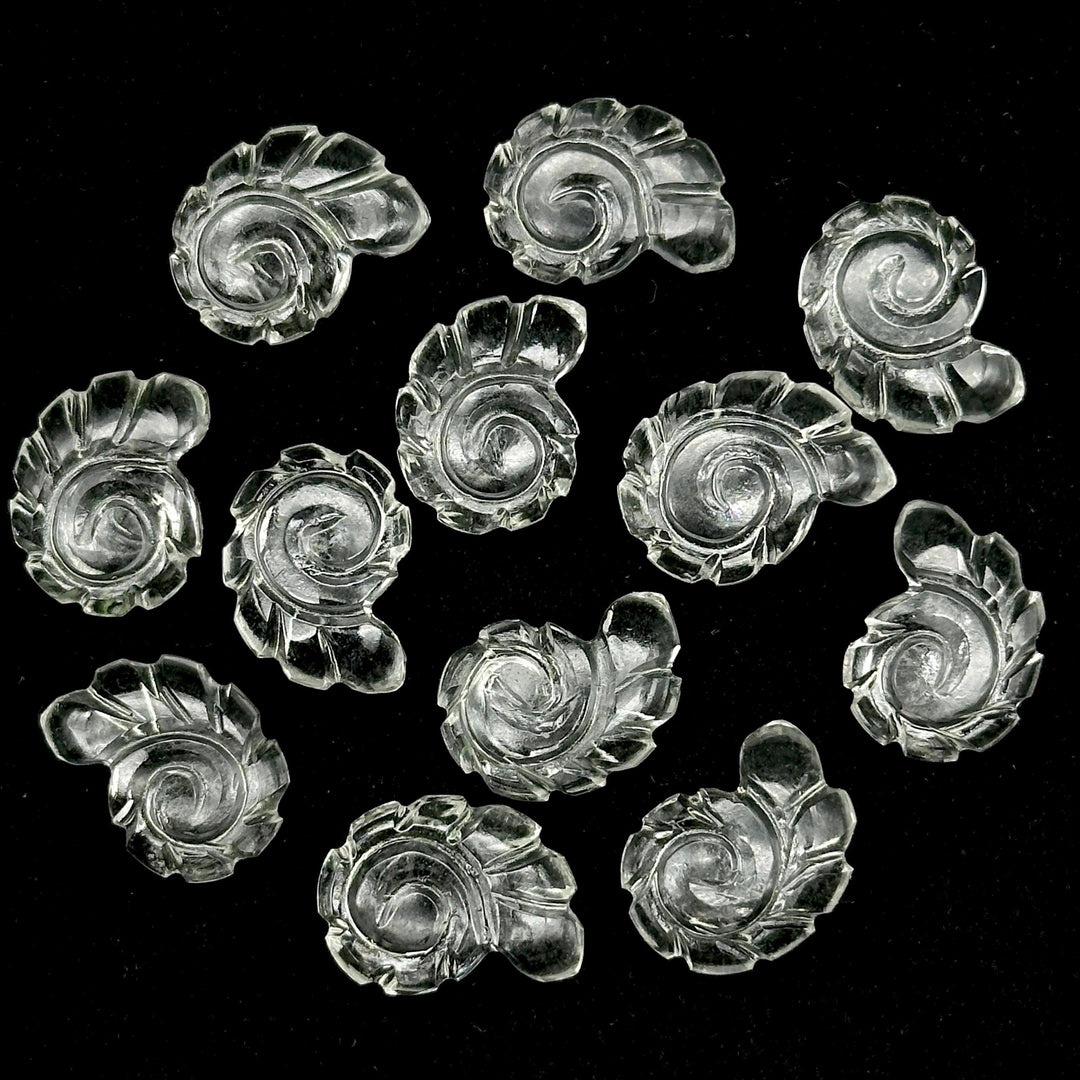 AAA Crystal Quartz Carved Shell Beads, Natural Crystal Quartz Hand Carved Shell Shape Gemstone, Seashell Charm, 16 MM, Snail Shell Diy Beads