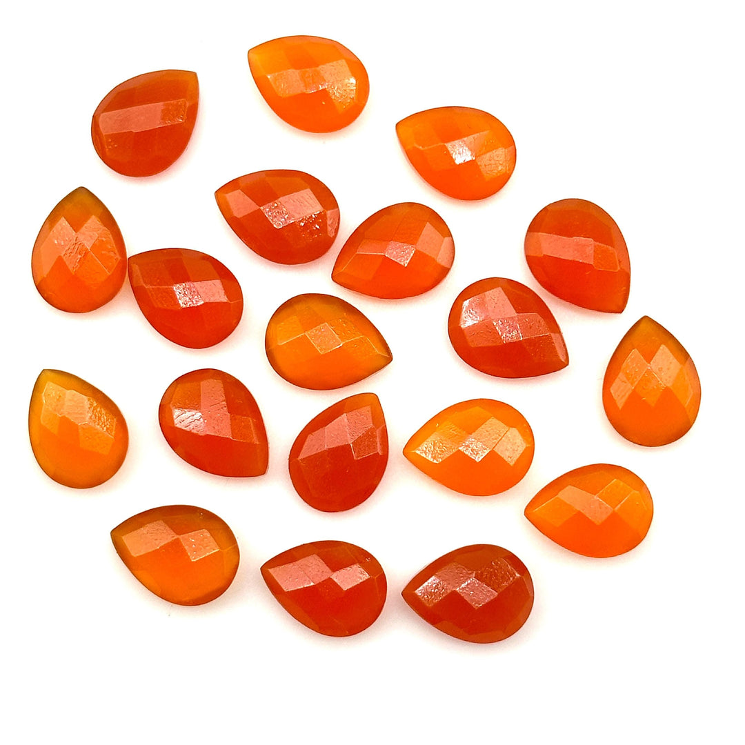 Amazing Carnelian Faceted Pear Shape Beads, AAA+ Quality Teardrop Bead, 9X12 MM Briolette's Beads, Matched Pairs, Jewelry Making Beads